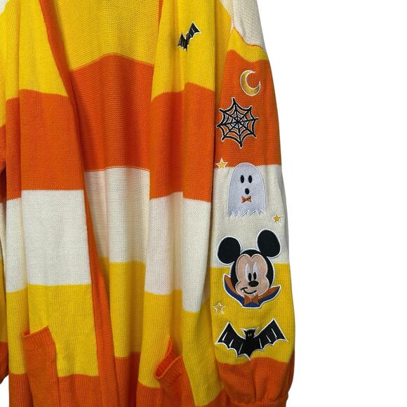 Disney Her Universe Halloween Candy Corn Cardigan Mickey & Minnie Size 2 (18-20) - Picture 3 of 16